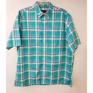 Jos A Bank shirt L short sleeve Button Down Multi Color Plaid Casual